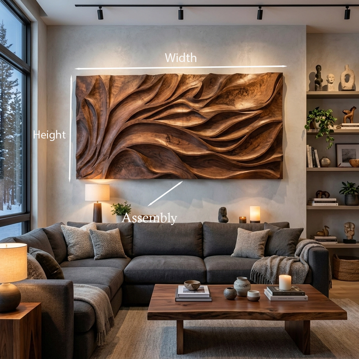 Abstract Carved Wall Art Sculpture For Living Room Decor