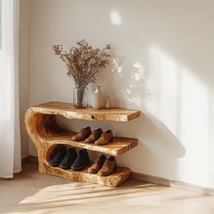 3-Tier Wooden Shoe Rack Bench For Organizing Shoes & Bags