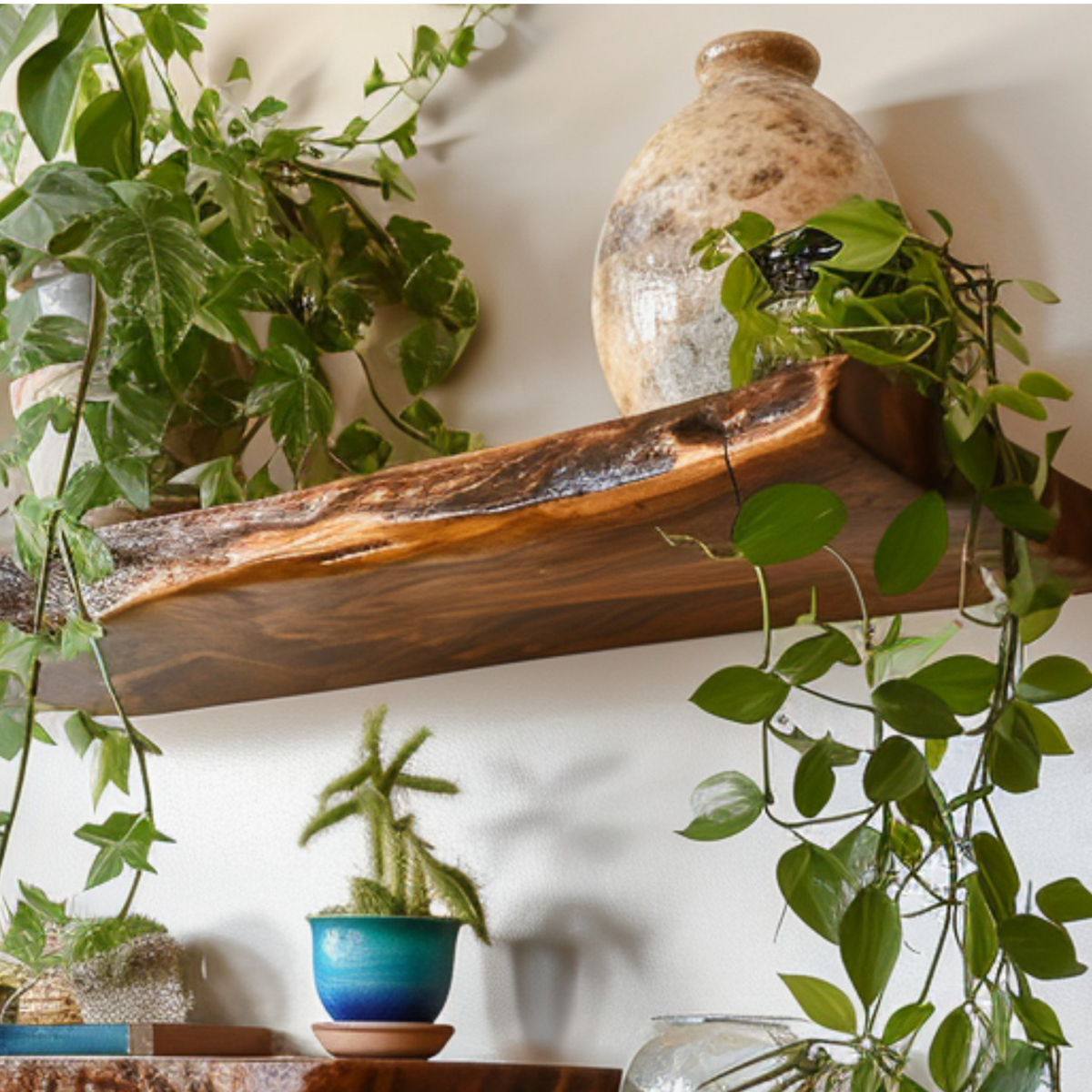 Live Edge Shelf Wall Mounted Shelf