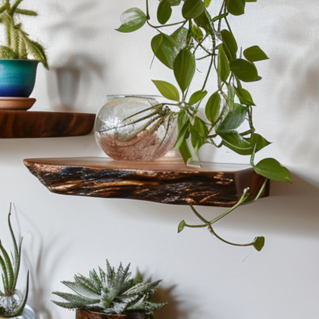 Live Edge Shelf Wall Mounted Shelf