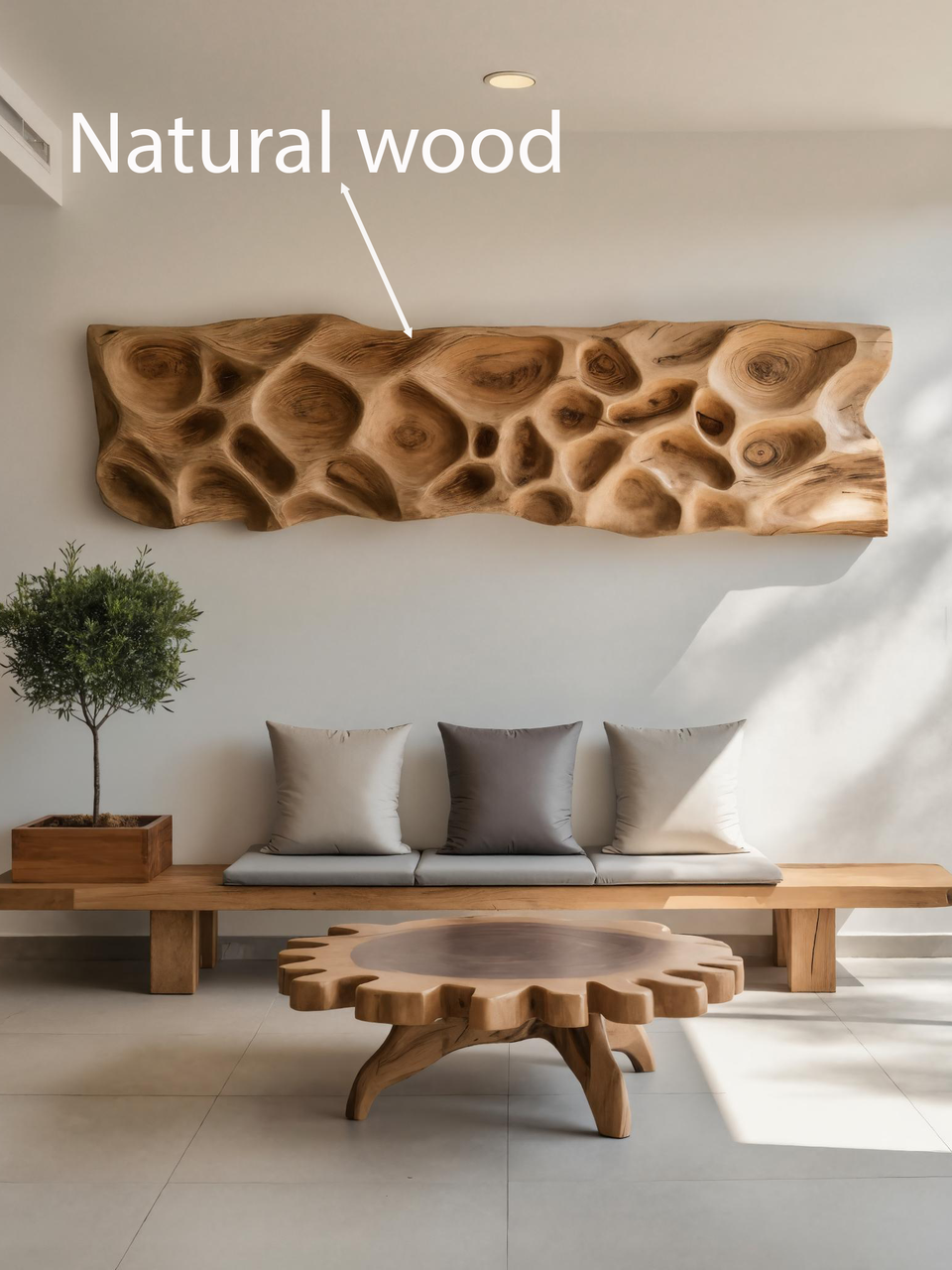 Artistic Carved Wall Art With Organic Texture For Entryway