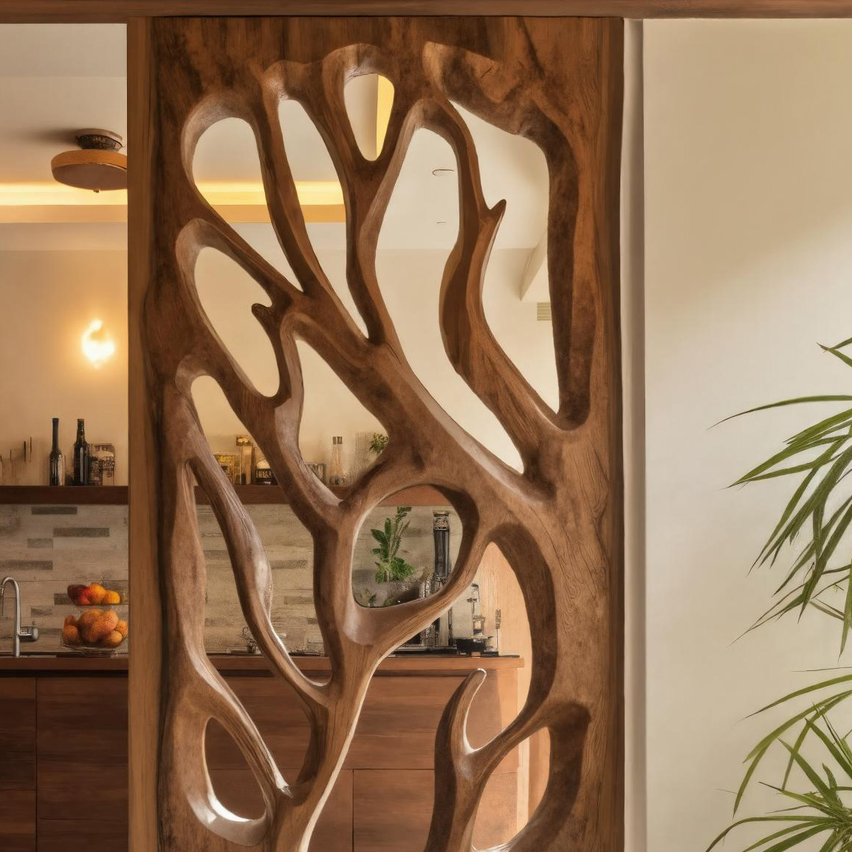 Handmade Carved Divider For Living Room Or Studio