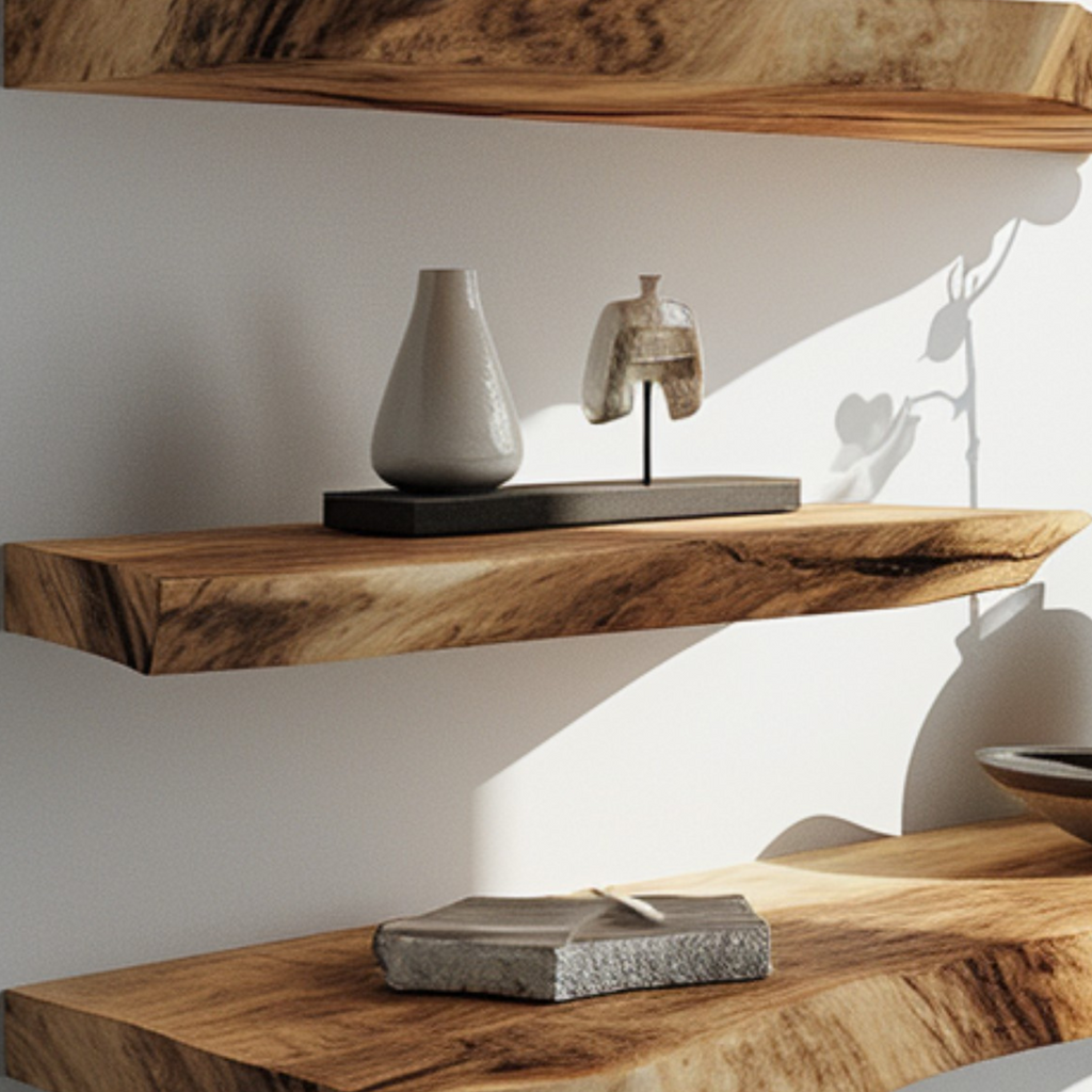 Wood Floating Shelves, Rustic Deep Wall Shelf for Any Room