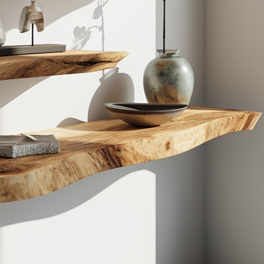 Wood Floating Shelves, Rustic Deep Wall Shelf for Any Room