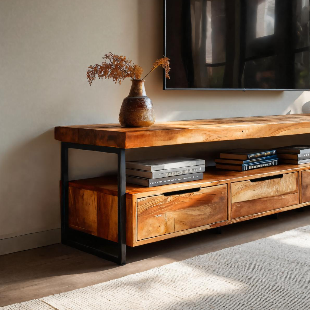 Elegant TV Cabinet With Functional Design For Media Equipment