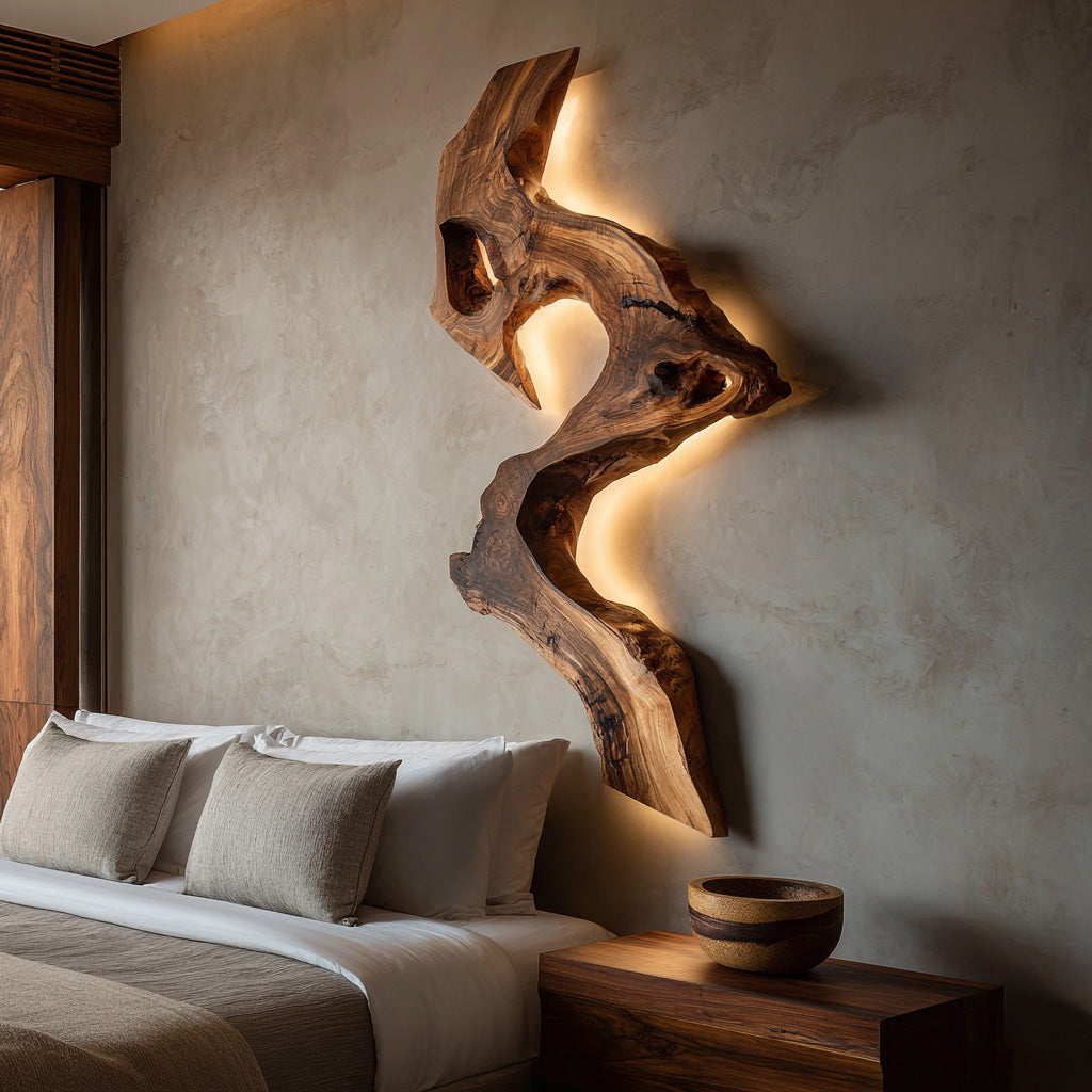 Artistic Solid Wood Wall Light For Modern Interior