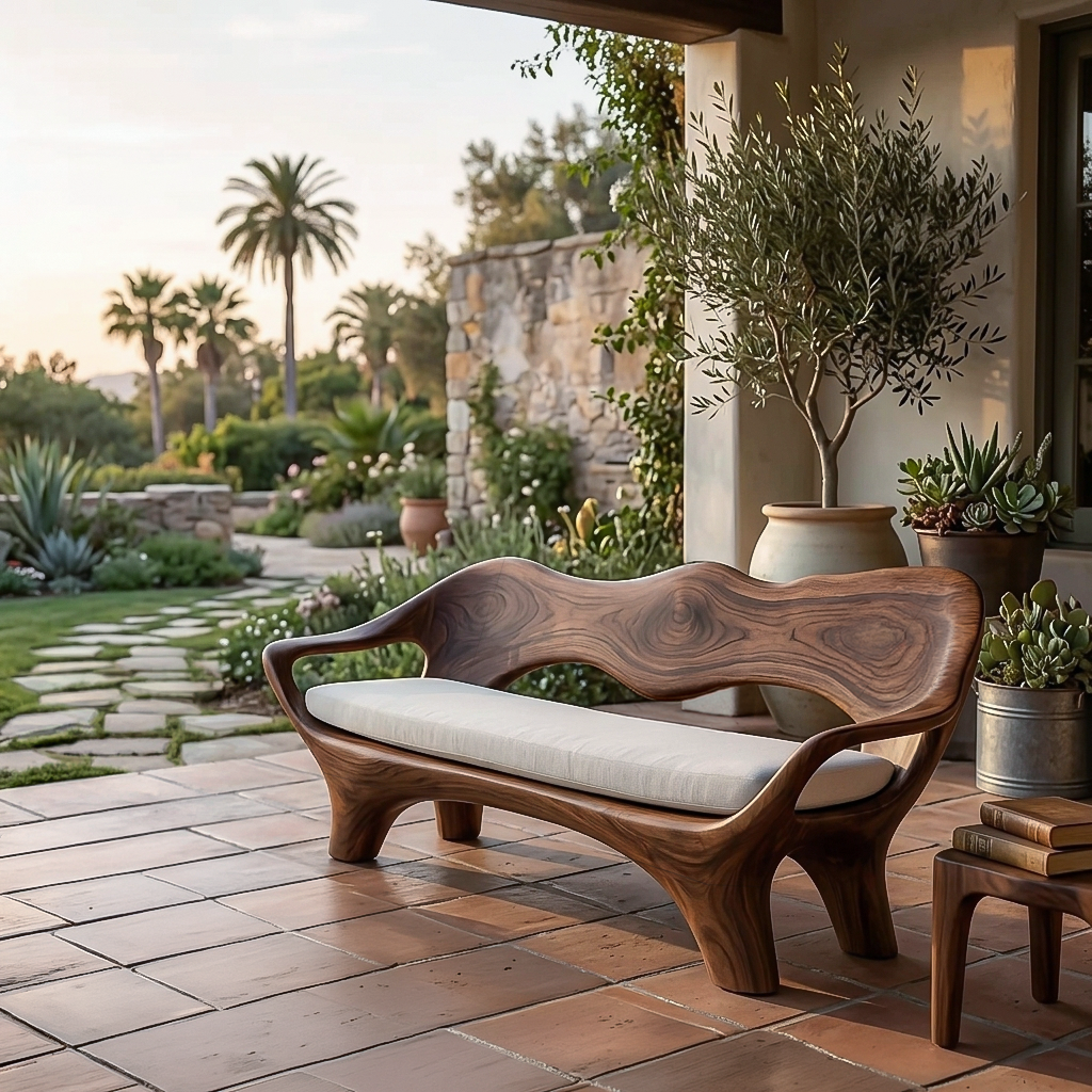 Luxury Sculptural Wooden Sofa For Living Room