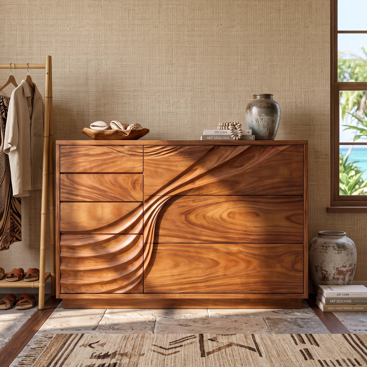 Contemporary Flowing Dresser Drawer For Bedroom Interior
