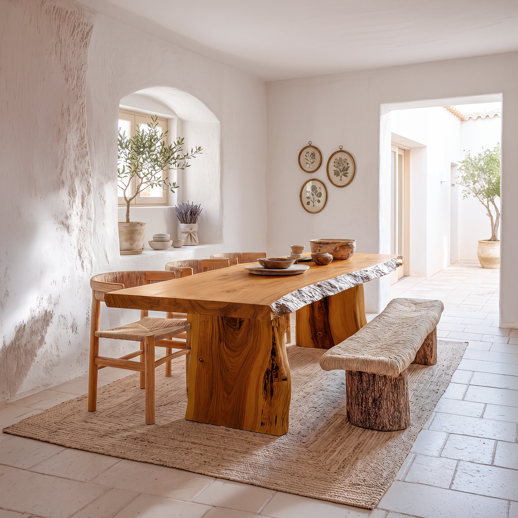 Dining Table Walnut Wood Live Edge Modern Gift