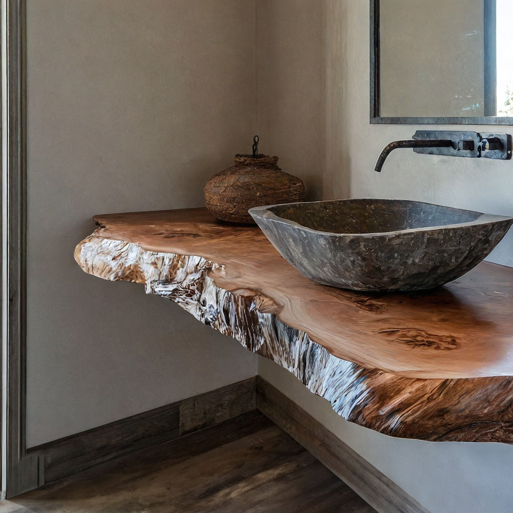 Handcrafted Counter Bathroom Vanity Shelf – Style 2