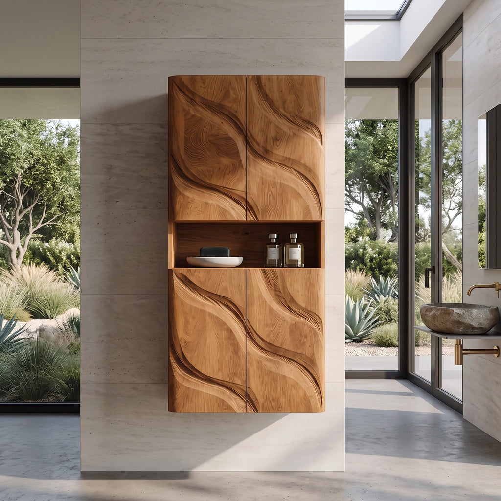 Contemporary Bathroom Cabinet Waves Design For Bathroom