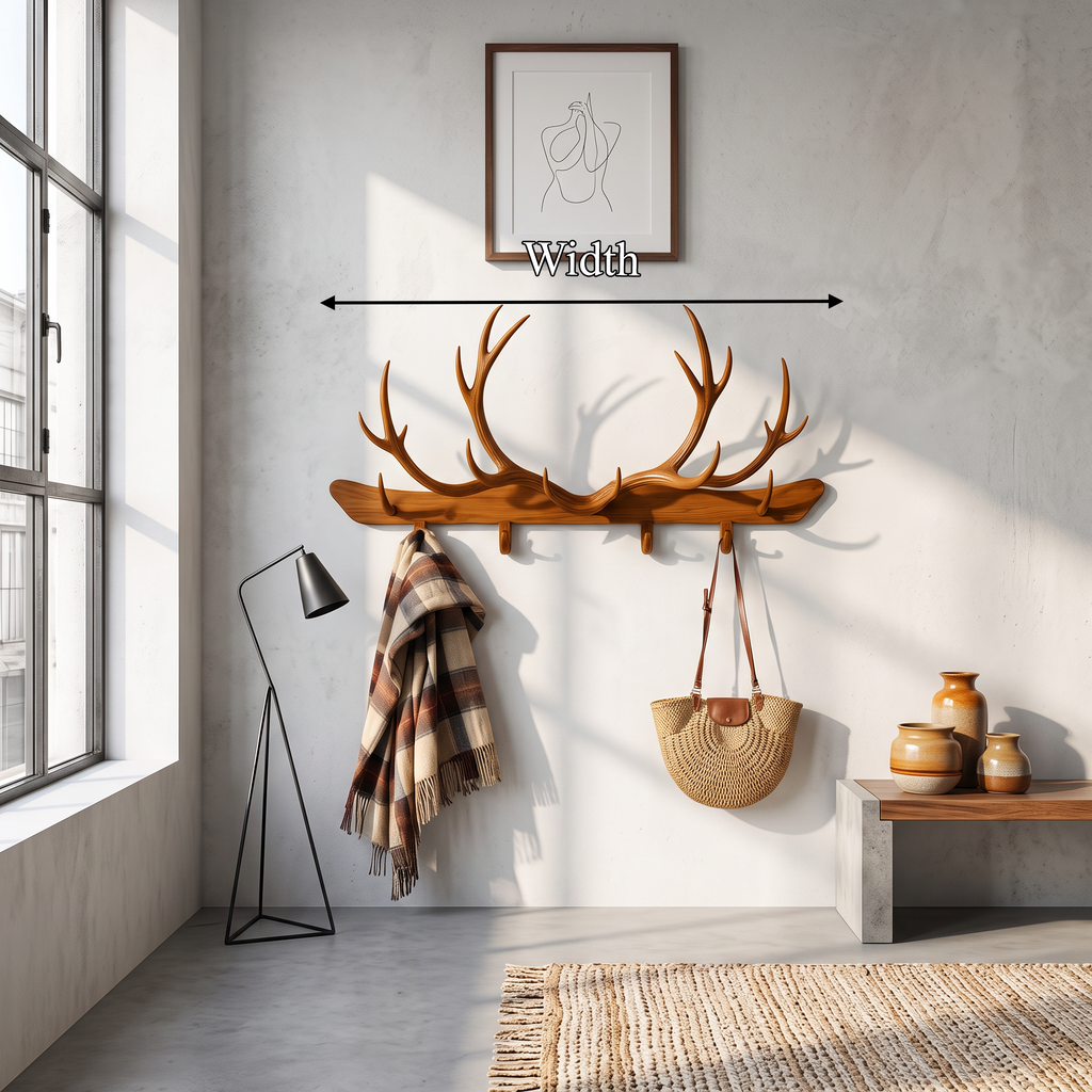 Antler Wall Rack for Entryway, Rustic Branch Coat and Hat Hanger