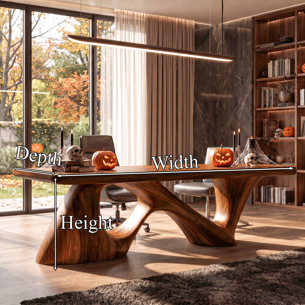 Contemporary Halloween Desk With Flowing Sculptural Legs For Home Office