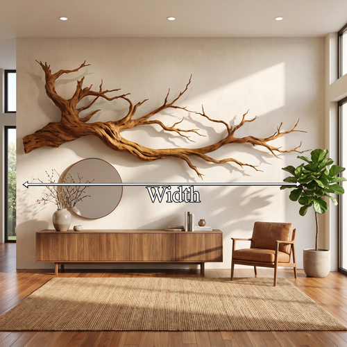 Abstract Tree Root Wall Art, Solid Wood Sculpture for Living Room