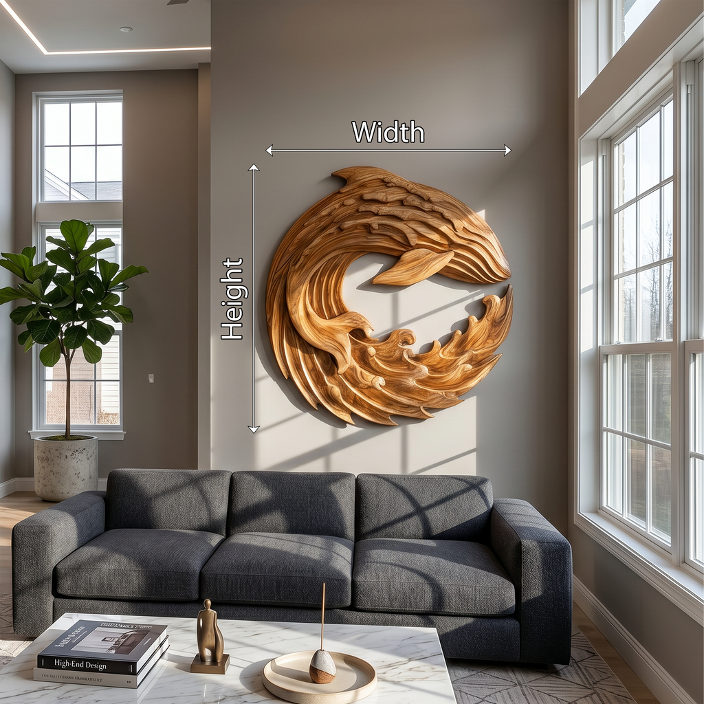 Contemporary Ocean Wave Wood Wall Art For Luxury Living Room Decor