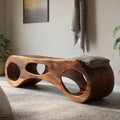 Handcrafted Sculptural Bench For Bedroom Or Entryway