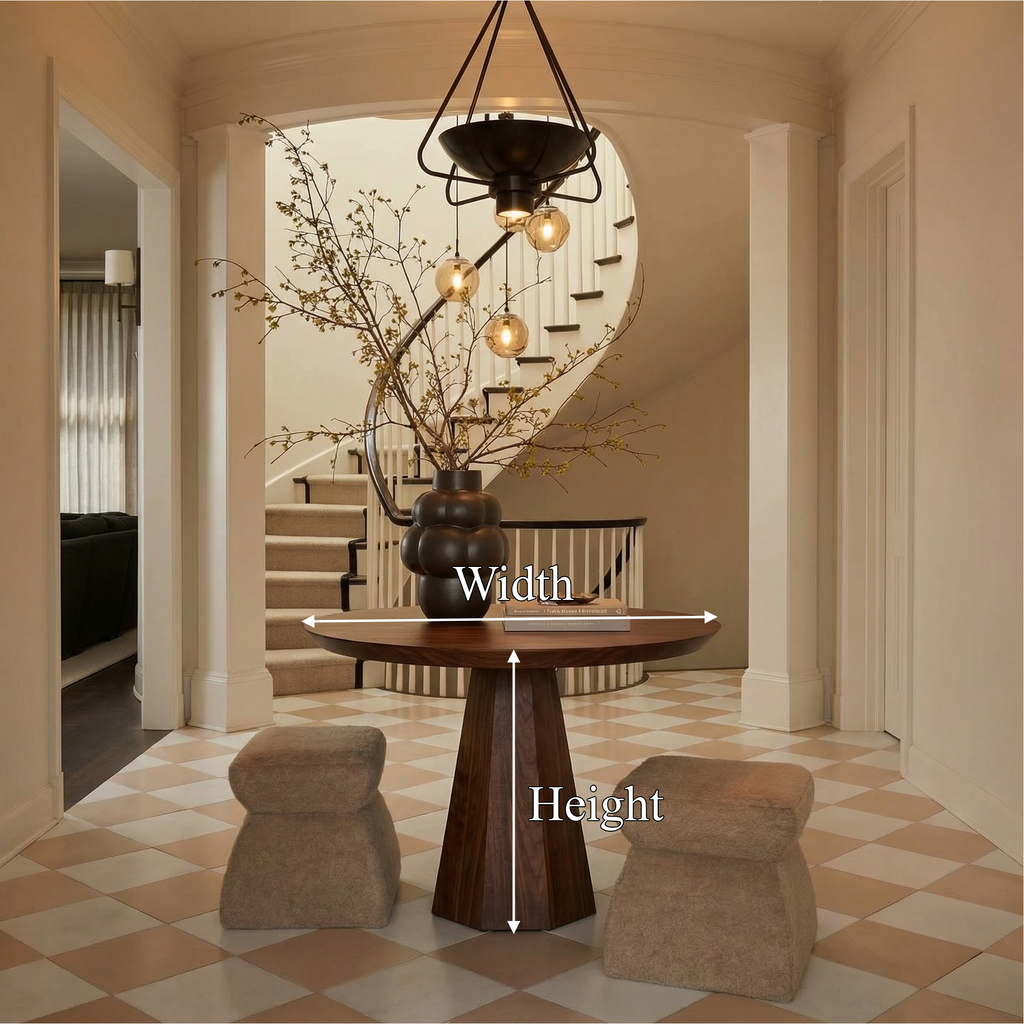 Contemporary Organic Round Entryway Foyer Table For Entryway