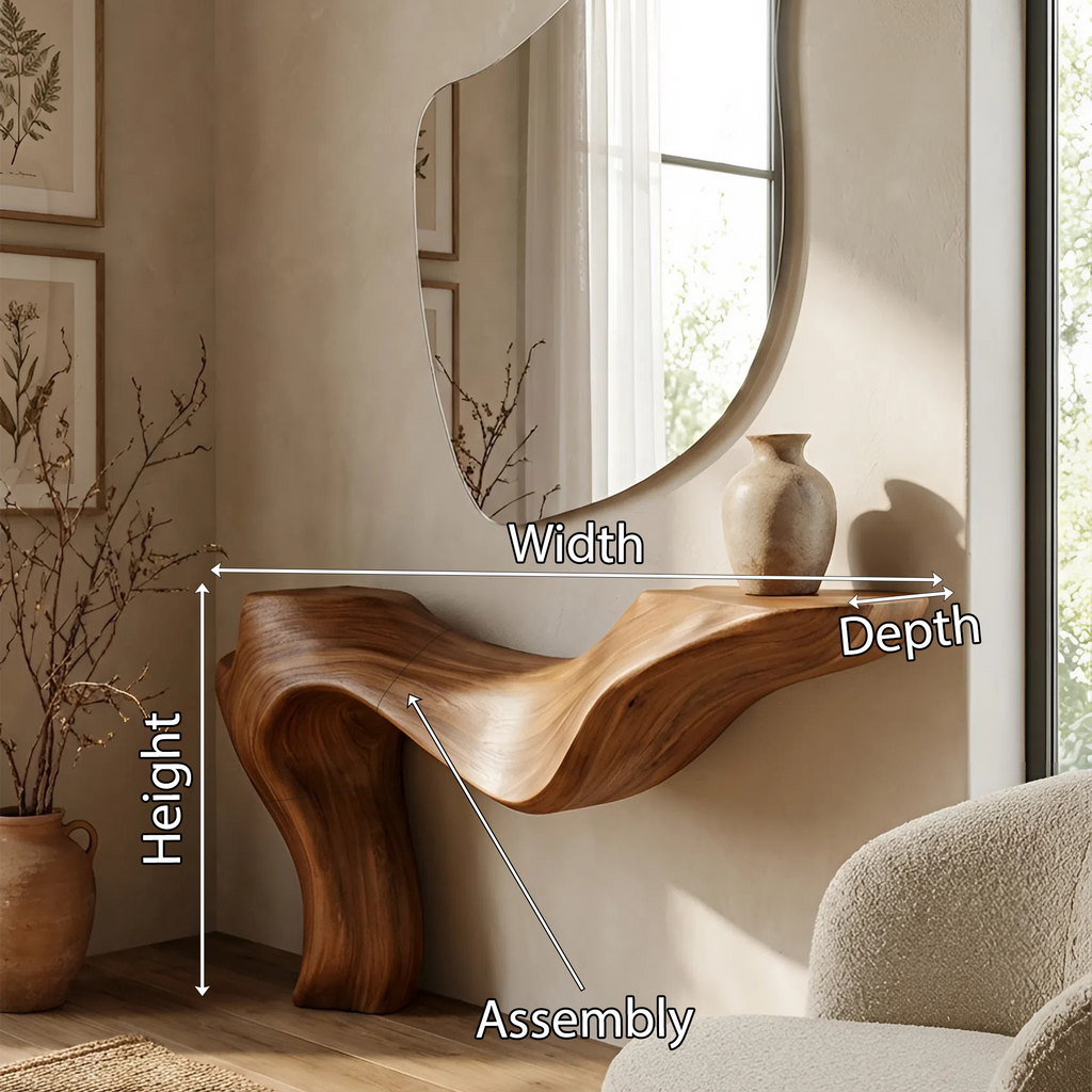 Live Edge Console Table, Rustic Solid Wood Entryway Table
