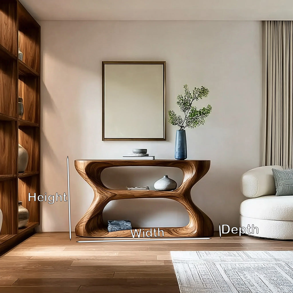 Organic Style Natural Wood Console Table