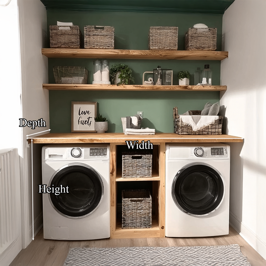 Laundry Nook Shelf Handmade Rustic Wood Gift