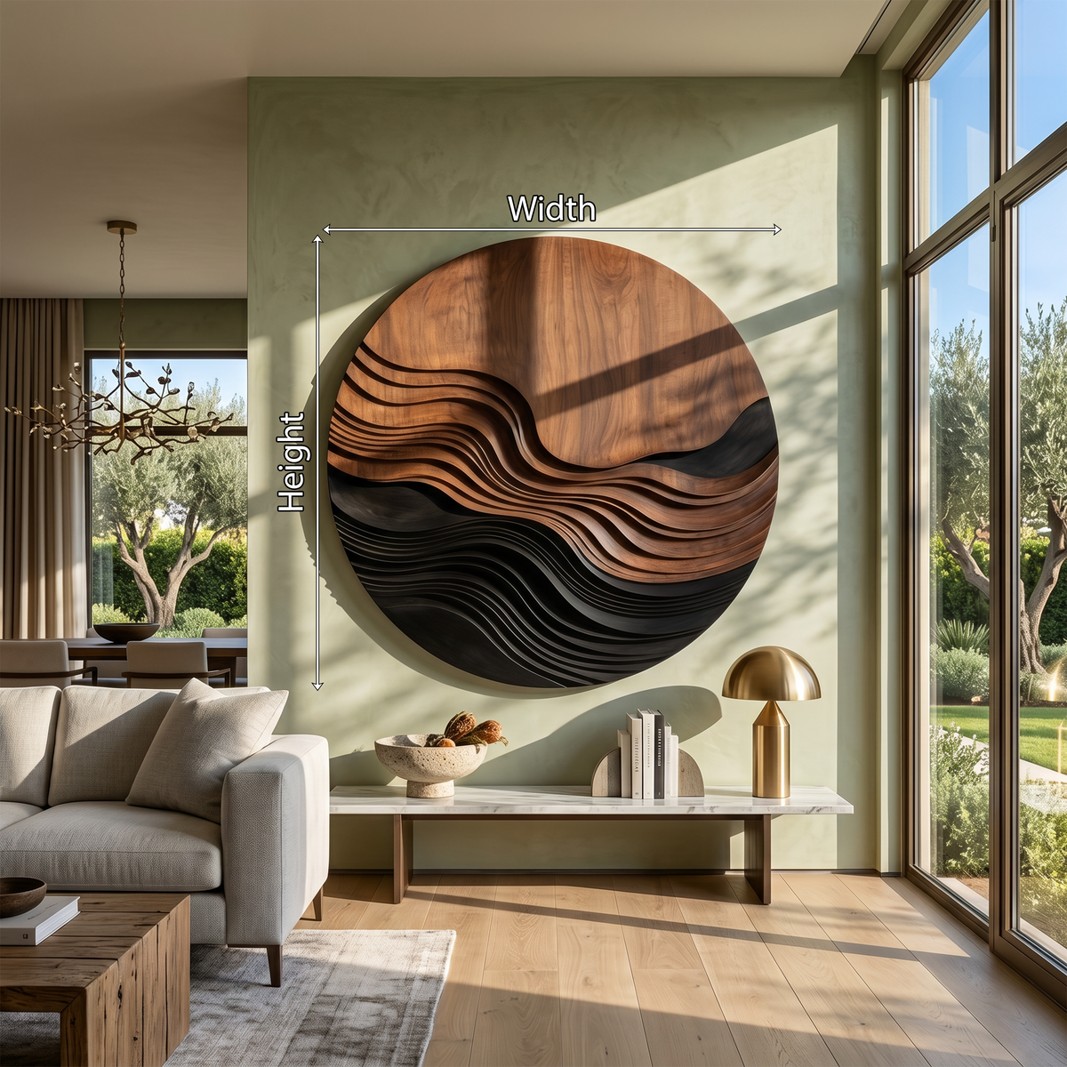 Contemporary Wave Pattern Wall Art For Entryway