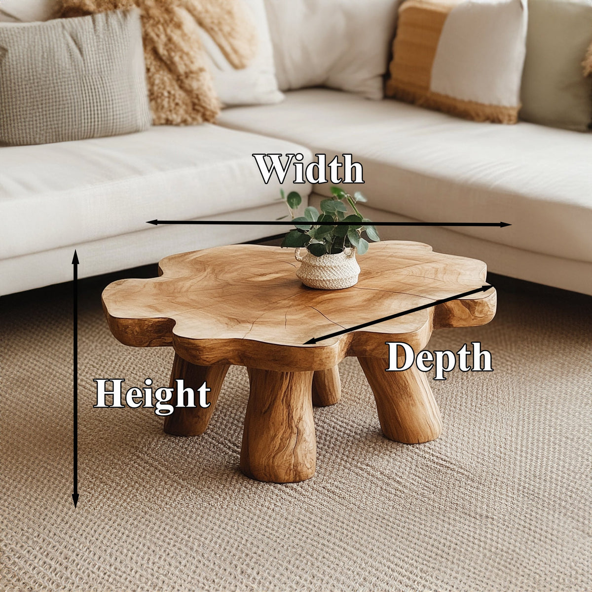 Farmhouse Living Edge Coffee Table With Reclaimed Wood