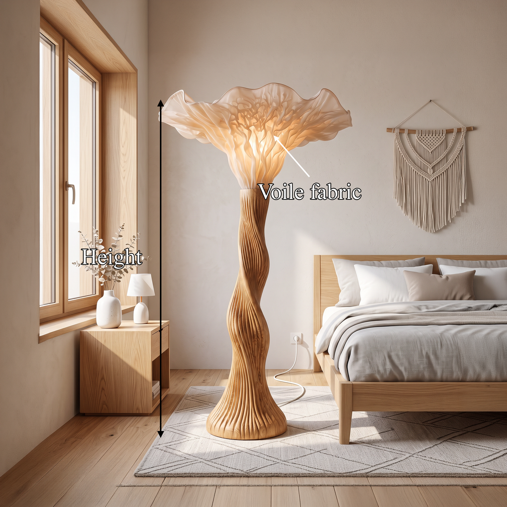 Contemporary Floor Lamp Artistic Mushroom Silhouette Lounge