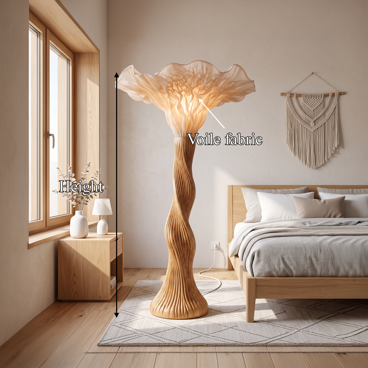 Contemporary Floor Lamp Artistic Mushroom Silhouette Lounge