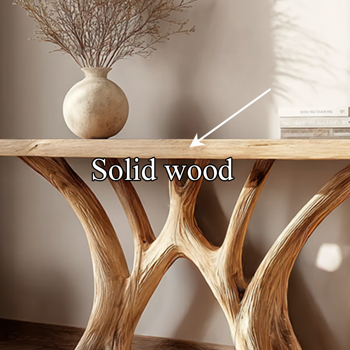 Live Edge Solid Wood Console Table Handmade For Entryway