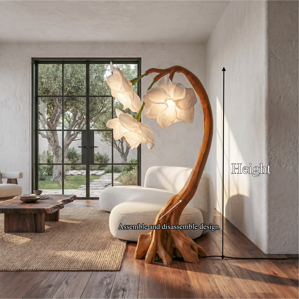 Rustic Botanical Floor Lamp
