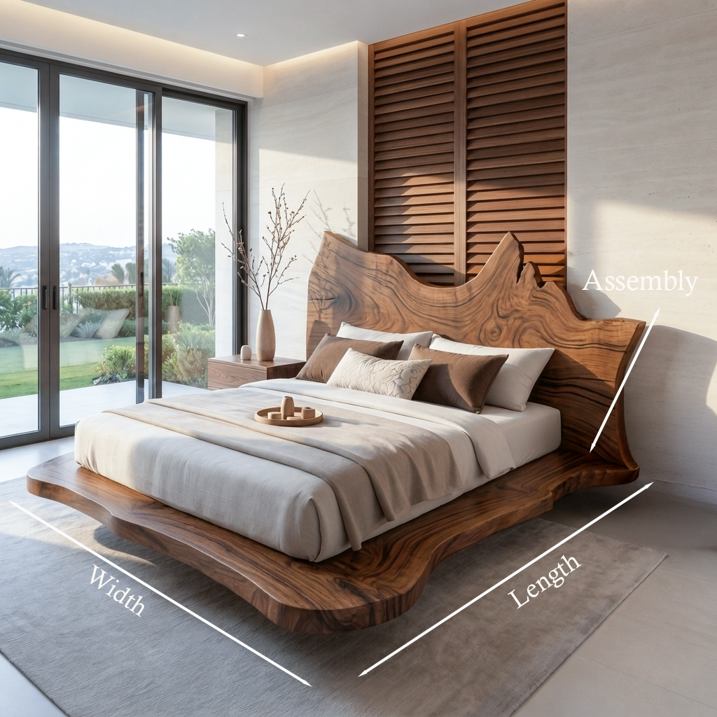 Contemporary Live Edge Bed Frame For Master Bedroom