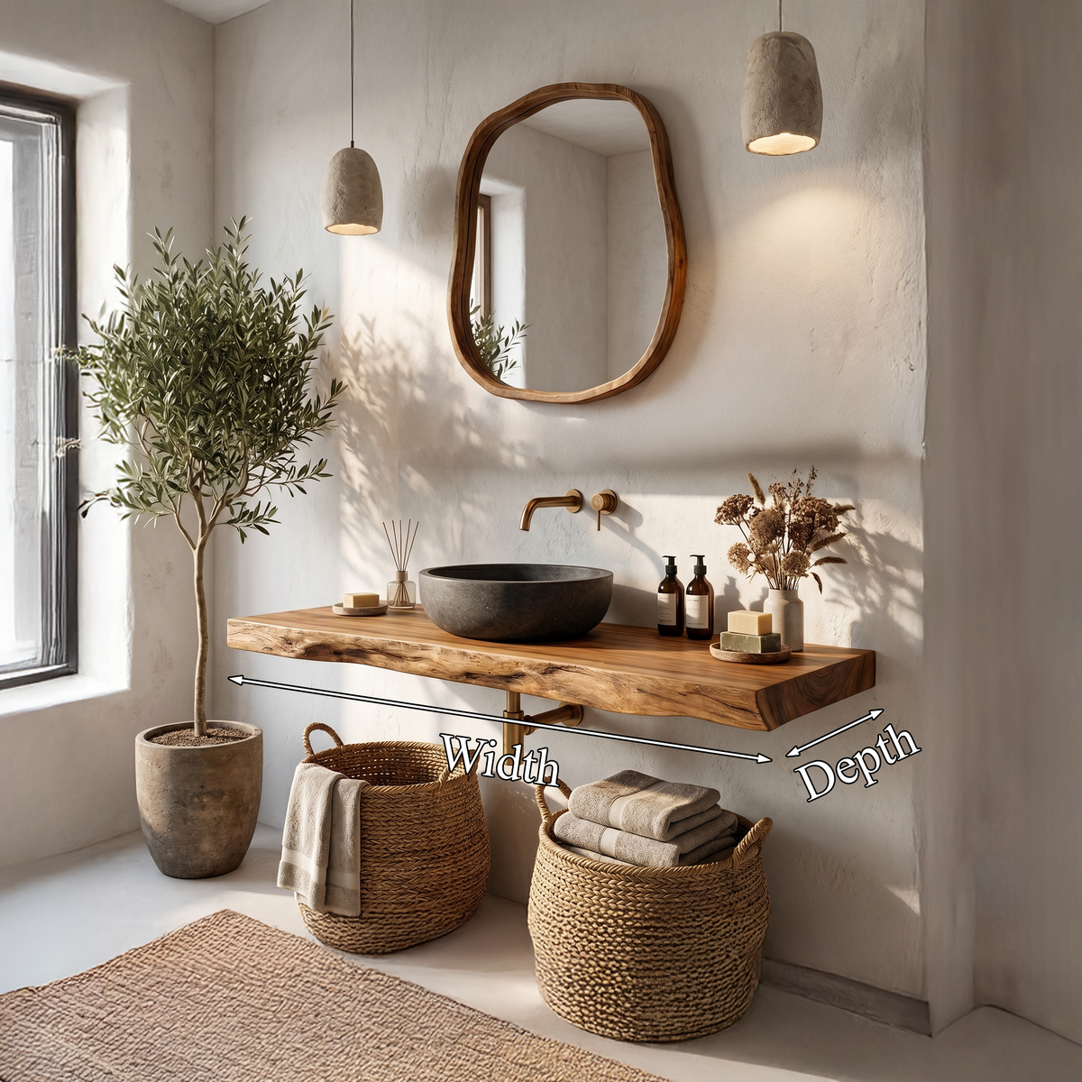 Rustic Organic Bathroom Vanity