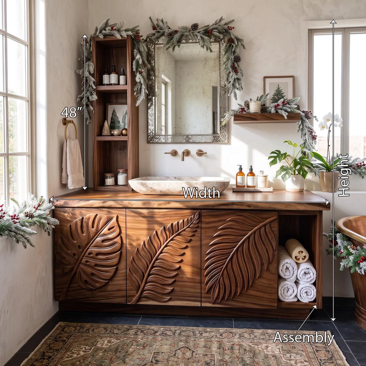 Handcrafted Rustic Xmas Bathroom Vanity Mountain Retreat
