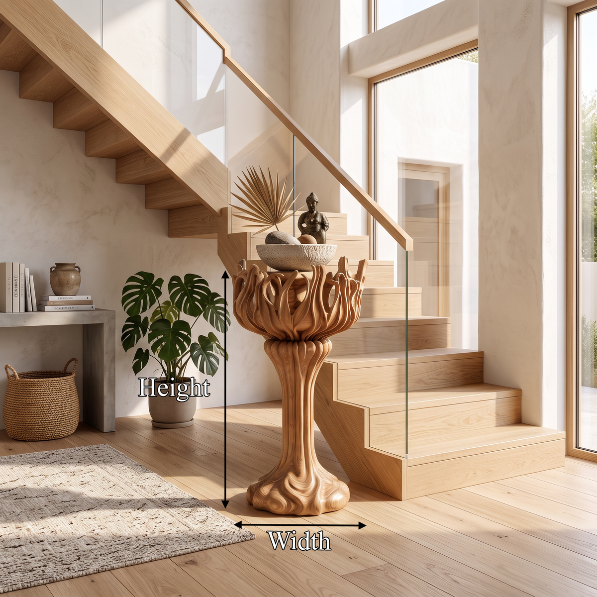 Contemporary Tree Shaped Plant Stand With Sculptural Form For Entryway And Sunroom