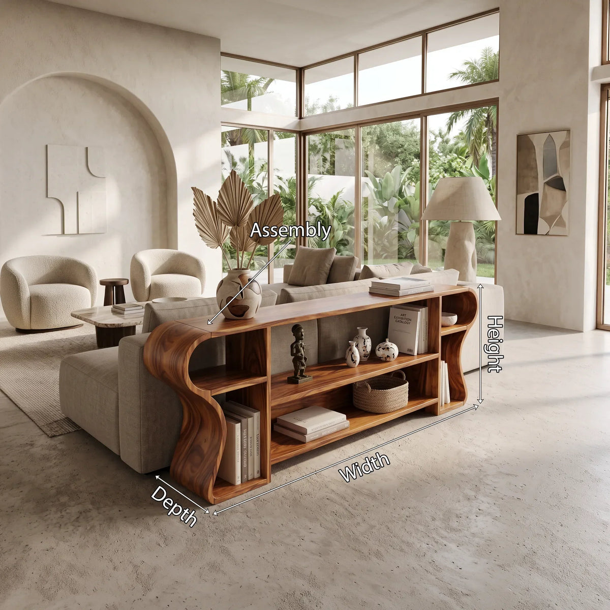 Contemporary Display Console Table For Living Area
