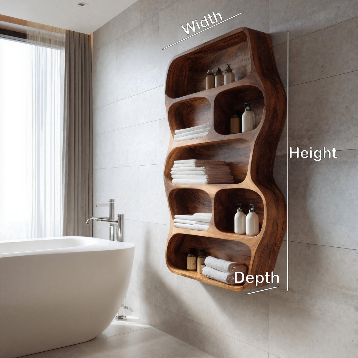 Contemporary Wall Shelf For Bathroom Space