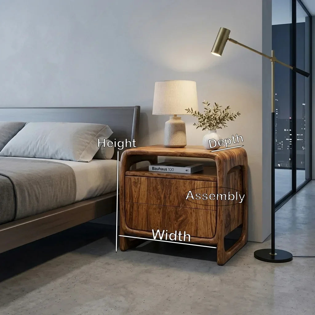Contemporary Sculptural Open Frame Nightstand For Bedroom