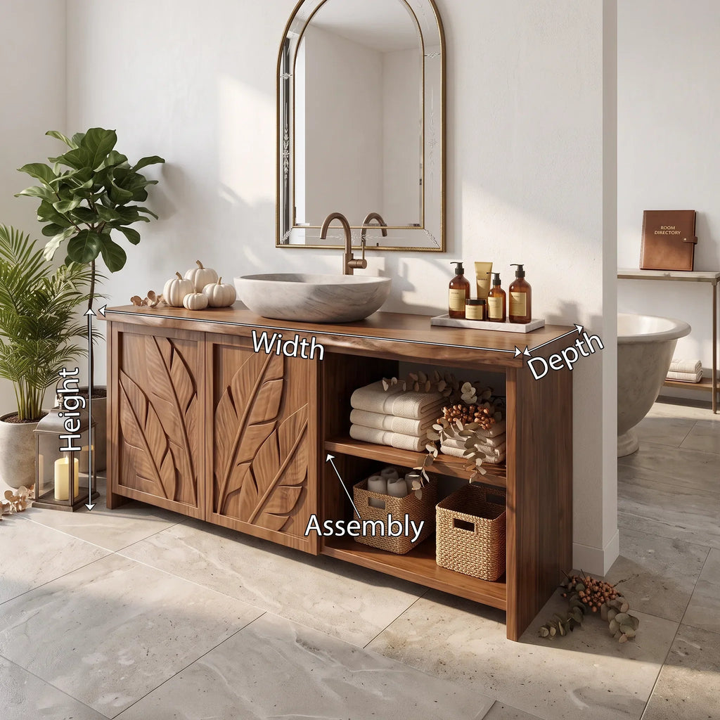 Handcrafted Rustic Pumpkin Bathroom Vanity Wellness Suite