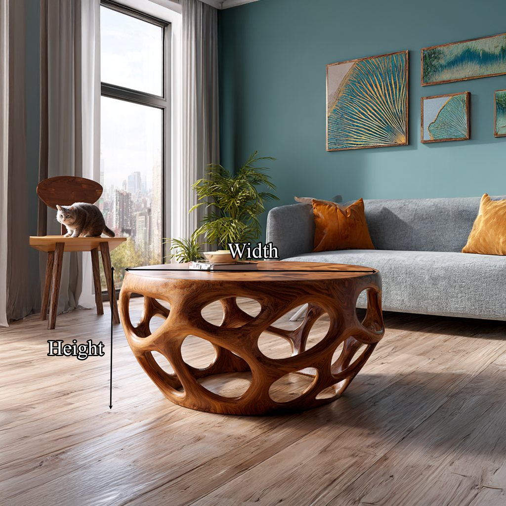 Farmhouse Coffee Table Reclaimed Wood Round Gift