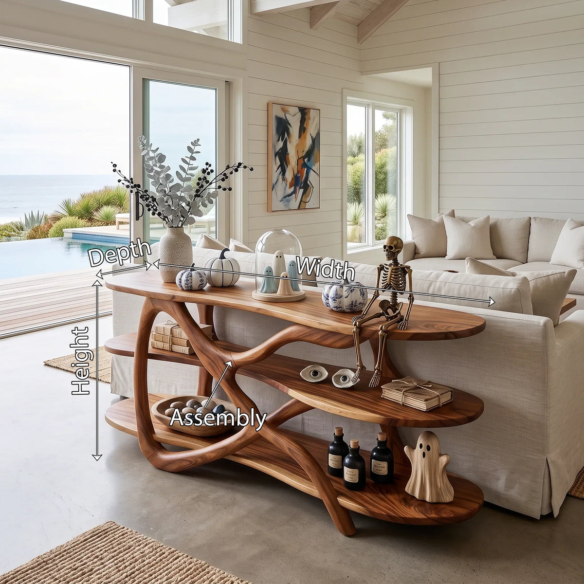 Farmhouse Halloween Sofa Table Coastal Living Room