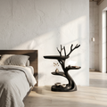 Rustic End Table With Tree Root Design