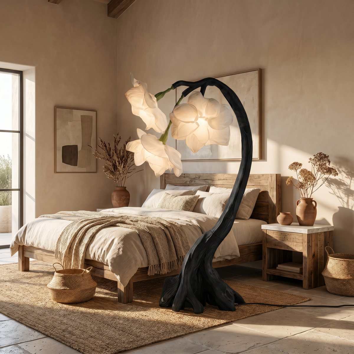 Rustic Botanical Floor Lamp