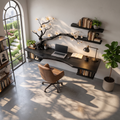 Floating Wall Desk, Live Edge Solid Wood Slab Home Office Workstation