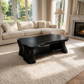 Slab Wood Coffee Table, Rustic Solid Tamarind Center Table