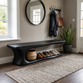 Entryway Shoe Bench, Rustic Live Edge Solid Wood Storage Seat