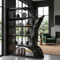 Contemporary Tree Bookshelf, Artistic Solid Wood Branch Book Display Rack Organizer