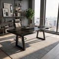 Rustic Work Desk, Natural Hardwood Desk for Bedroom and Studio
