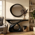 Mid Century Console Table, Narrow Solid Wood Entryway Table