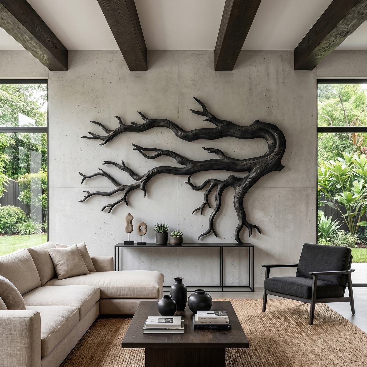 Driftwood Root Wall Sculpture, Rustic Solid Wood Wall Art
