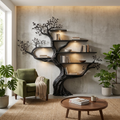 Wall Mounted Tree Bookshelf, Flowing Branch Floating Bookcase